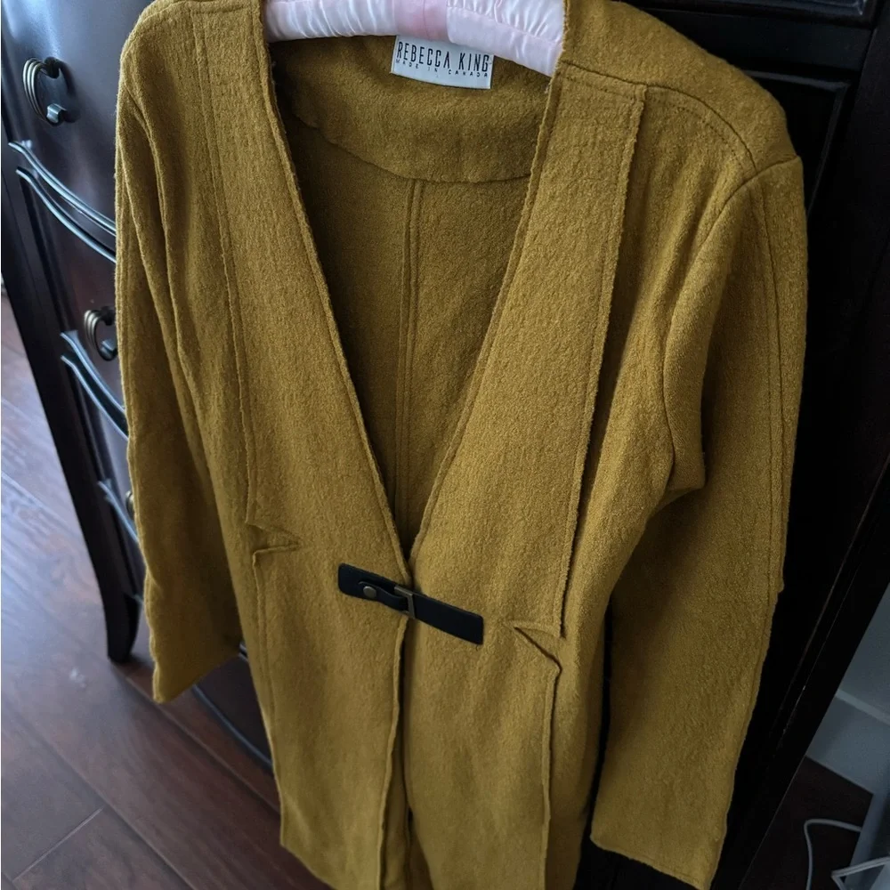 Rebecca King gorgeous one-of-a-kind mustard jacket coat/cardigan - Picture 3 of 8